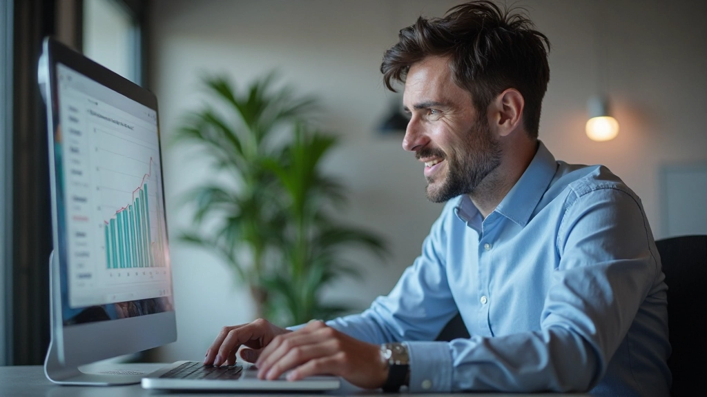 Laptop scherm toont voortgangsdashboard met grafieken en statistieken over leeruitkomsten